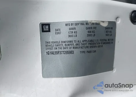 2007 Chevrolet Cobalt Lt from USA, damaged, VIN 1G1AL55F377295983